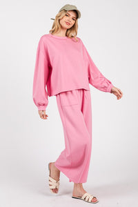 Pink Scuba Top And Pants Sets