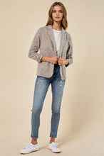 Toffee Knit Blazer With Sleeve Shirring Detail