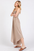 Sand Smocked Detail Off Shoulder Jumpsuit
