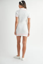 Lt Pink Contrast Color Cable Knit Top And Skirt Set