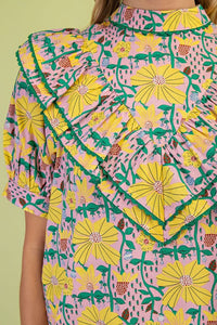 Pink Mock Neck Blouse