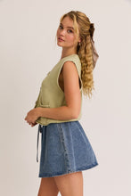 Lt Green Button Down Front Pocket Sweater Vest