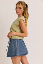 Lt Green Button Down Front Pocket Sweater Vest