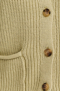 Lt Green Button Down Front Pocket Sweater Vest