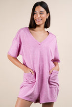 Orchid Mineral Washed Oversized Casual Knit Romper
