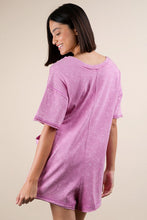 Orchid Mineral Washed Oversized Casual Knit Romper