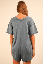 Denim Mineral Washed Oversized Casual Knit Romper