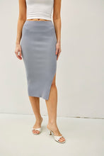 H.Charcoal Bodycon Midi Sweater Skirt