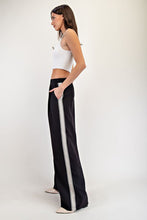 Black Side Track Straight Leg Pants