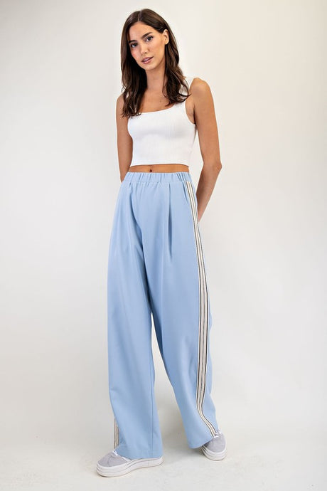 Denim Side Track Straight Leg Pants