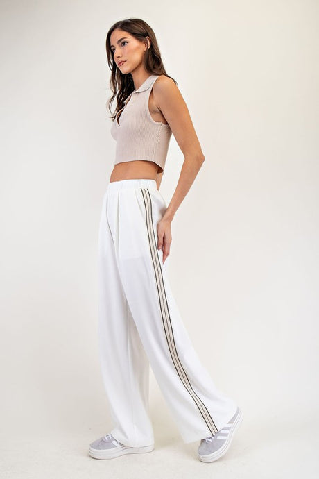 Off White Side Track Straight Leg Pants