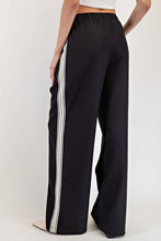 Black Side Track Straight Leg Pants