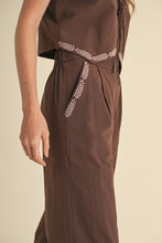 Mocaccino Embroidered Vest And Wide Leg Pants Set