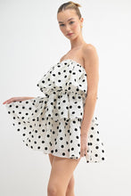 White/Black Luna Ruffle Polka Dot Mini Dress