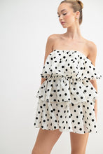 White/Black Luna Ruffle Polka Dot Mini Dress
