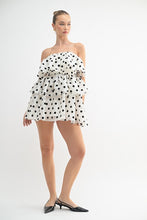 White/Black Luna Ruffle Polka Dot Mini Dress