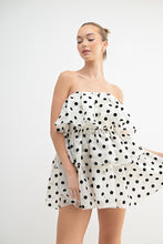 White/Black Luna Ruffle Polka Dot Mini Dress