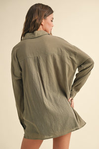 Olive Buttondown Basic Cotton Shirts
