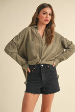 Olive Buttondown Basic Cotton Shirts