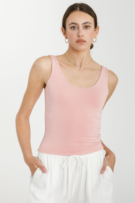 Dusty Pink New Color- Basic Scoop Neck Tank