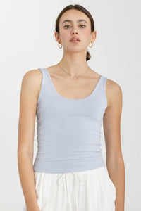 Dusty Blue New Color- Basic Scoop Neck Tank
