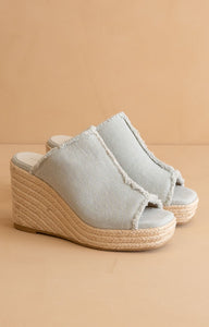 The Verona Frayed Denim Espadrille Wedge