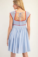 Periwinkle Contrasting Lace Bodice Mini Dress