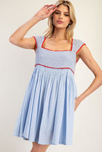 Periwinkle Contrasting Lace Bodice Mini Dress