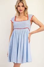 Periwinkle Contrasting Lace Bodice Mini Dress