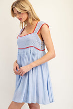 Periwinkle Contrasting Lace Bodice Mini Dress