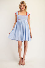 Periwinkle Contrasting Lace Bodice Mini Dress