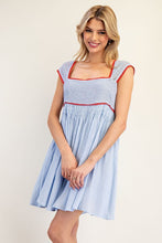 Periwinkle Contrasting Lace Bodice Mini Dress