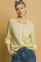 Lemon Roll-Up Sleeve Linen-Blend Shirt
