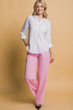 White Roll-Up Sleeve Linen-Blend Shirt