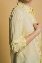Lemon Roll-Up Sleeve Linen-Blend Shirt