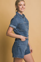 Blue Denim Button Down Romper