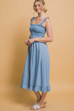 Lt.Blue Smocked Maxi Dress