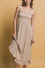 Taupe Smocked Maxi Dress