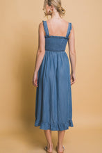 Blue Smocked Maxi Dress