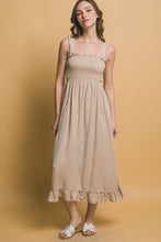 Taupe Smocked Maxi Dress