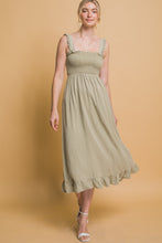 Olive Stone Smocked Maxi Dress