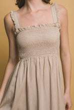 Taupe Smocked Maxi Dress