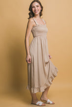 Taupe Smocked Maxi Dress