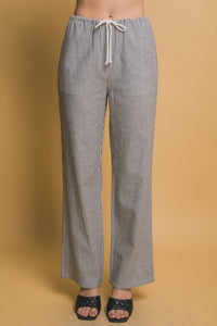 Black Linen Wide-Leg Pants