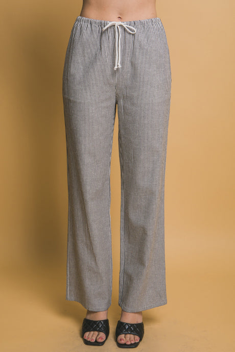 Black Linen Wide-Leg Pants