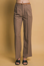 Mocha Belted Linen Pants