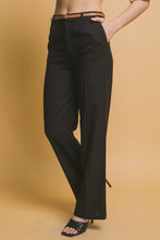 Black Belted Linen Pants