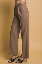 Mocha Belted Linen Pants