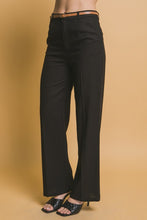 Black Belted Linen Pants