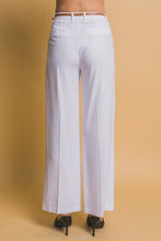White Belted Linen Pants